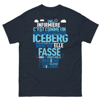 Thumbnail for T-shirt infirmière bleu marine - Infirmière : comme un iceberg