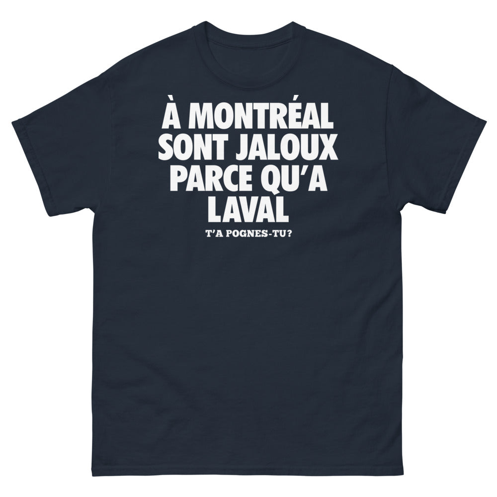 T-shirt Laval bleu marine - Pourquoi Montréal est jaloux de Laval
