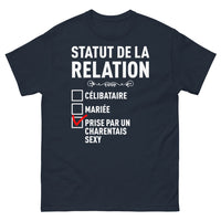 Thumbnail for T-shirt Charentais marine - statut amoureux humoristique