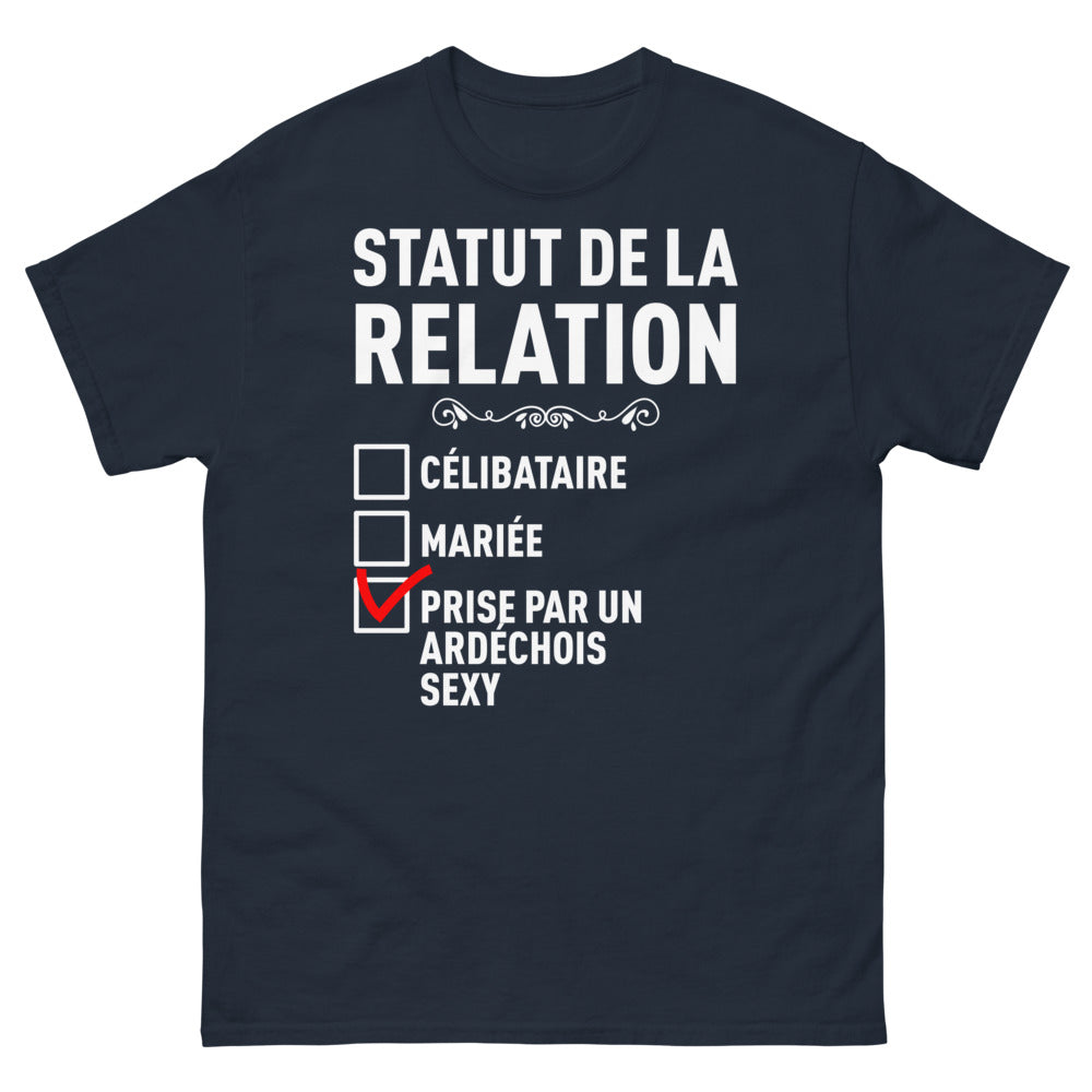 T-shirt Ardèche marine - célibataire, mariée, Ardéchois sexy