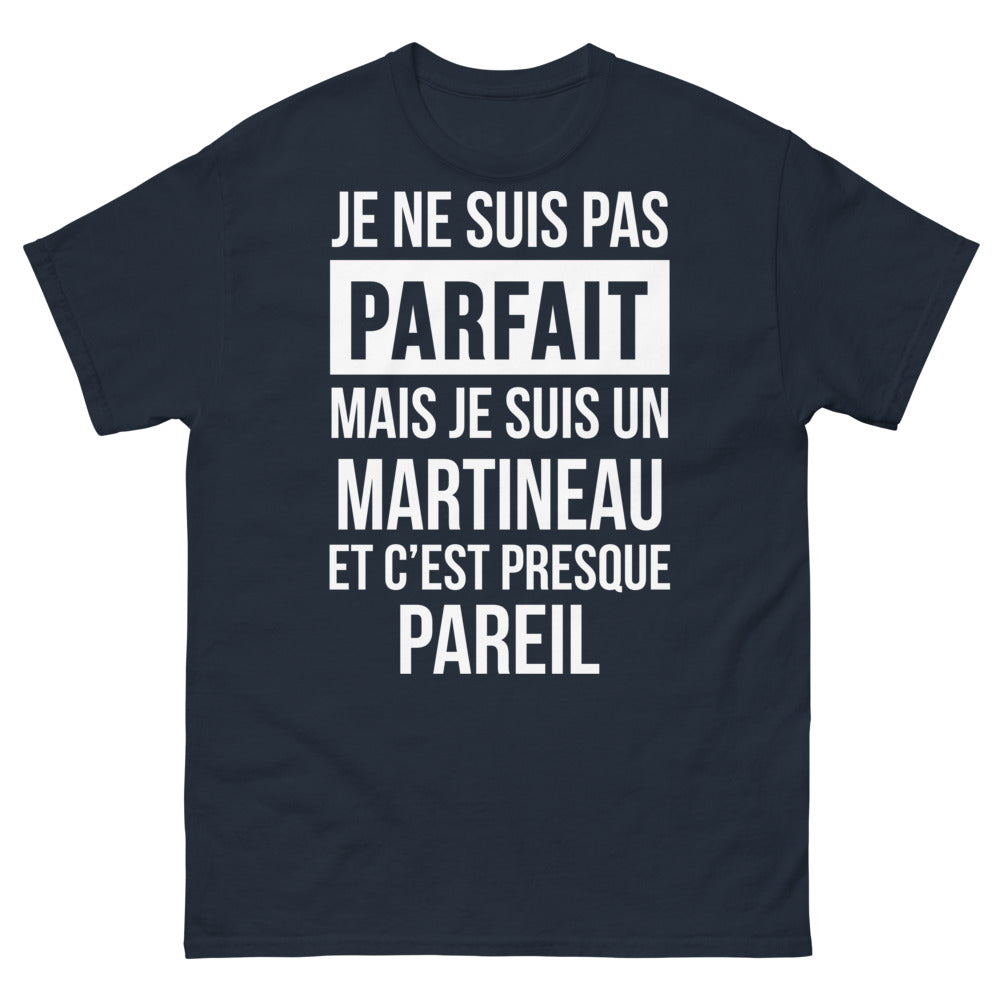 T-shirt Martineau bleu marine - Je ne suis pas parfait - un Martineau