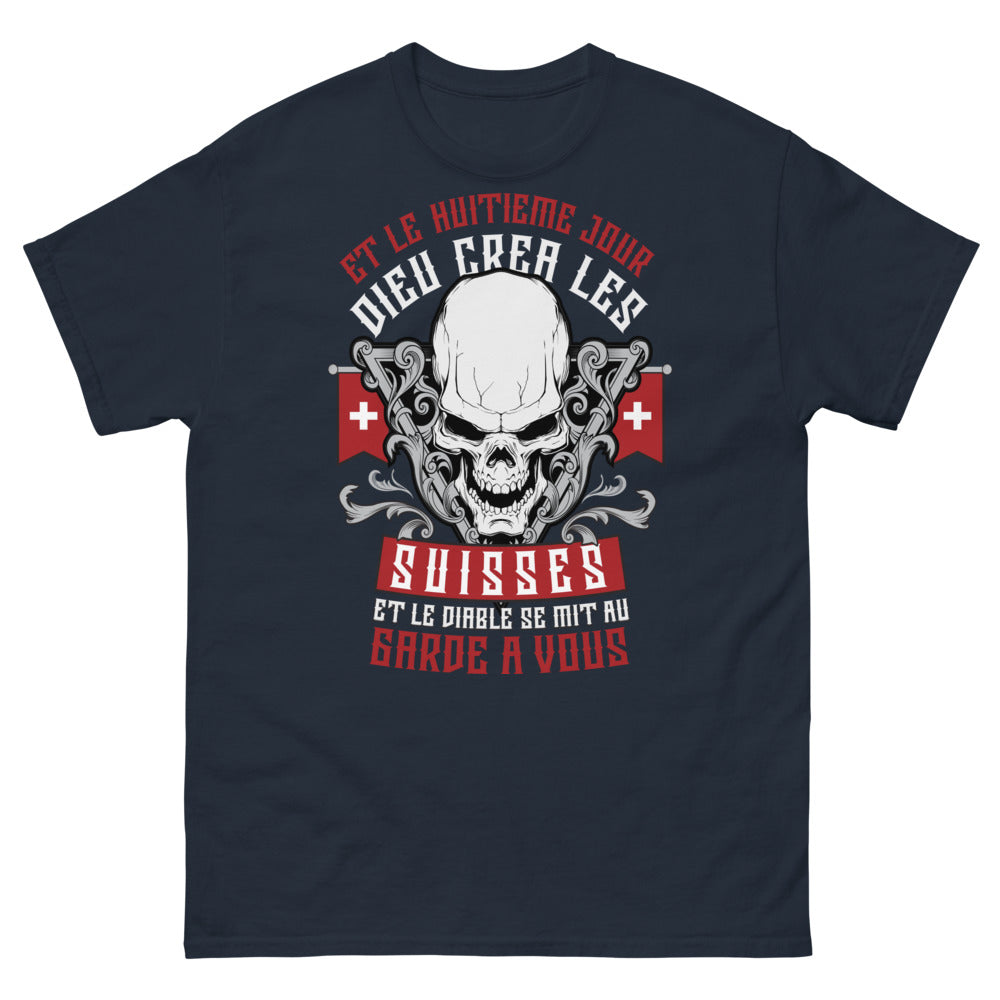 T-shirt Suisse marine face - huitième jour, Suisses fiers