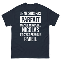 Thumbnail for T-shirt Nicolas marine - édition sombre, phrase humour prénom