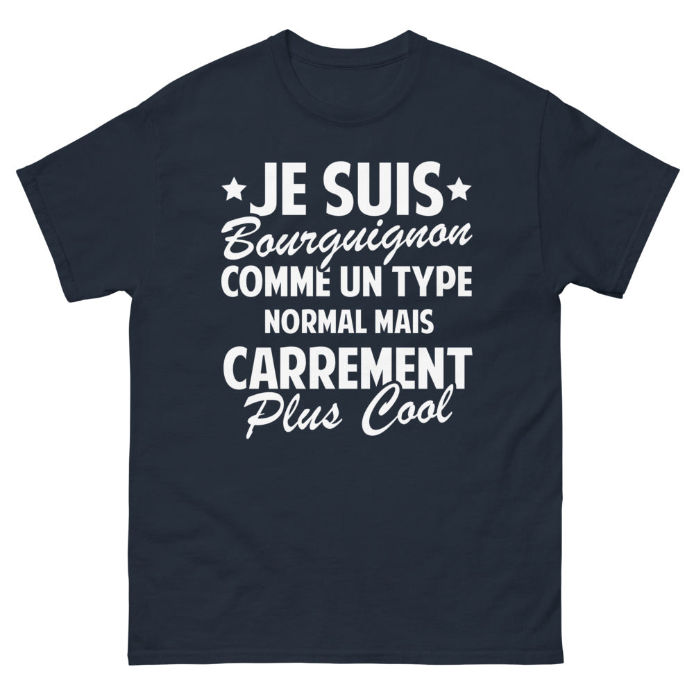 T-shirt Bourguignon marine - je suis bourguignon, édition sombre