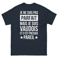 Thumbnail for T-shirt Vaudois marine - Je ne suis pas parfait mais je suis vaudois