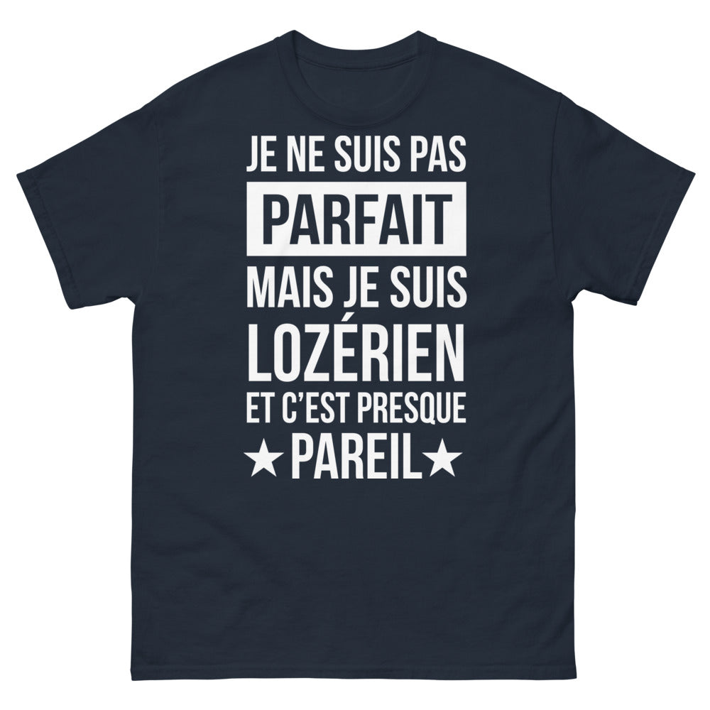 T-shirt Lozérien marine - Je ne suis pas parfait, Lozère dans le cœur