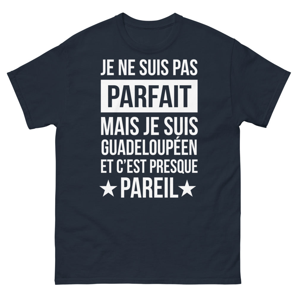 T-shirt Guadeloupéen marine - clin d'œil antillais sur torse