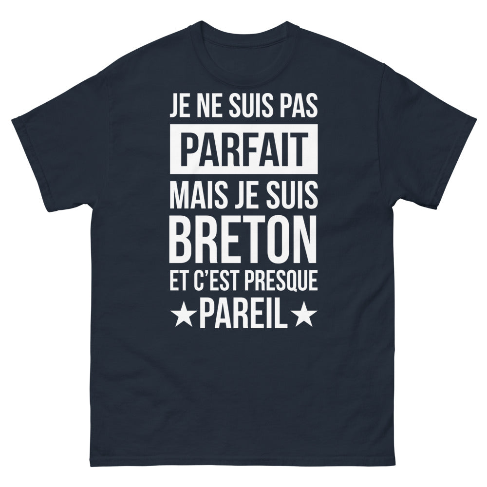T-shirt Breton marine - Je ne suis pas parfait, mais je suis Breton