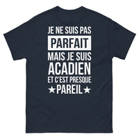 Thumbnail for T-shirt Acadien marine - Je ne suis pas parfait, mais je suis Acadien