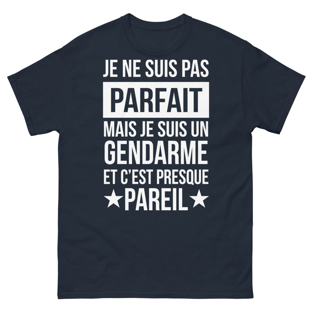 T-shirt gendarme marine - Je ne suis pas parfait, mais gendarme et presque pareil
