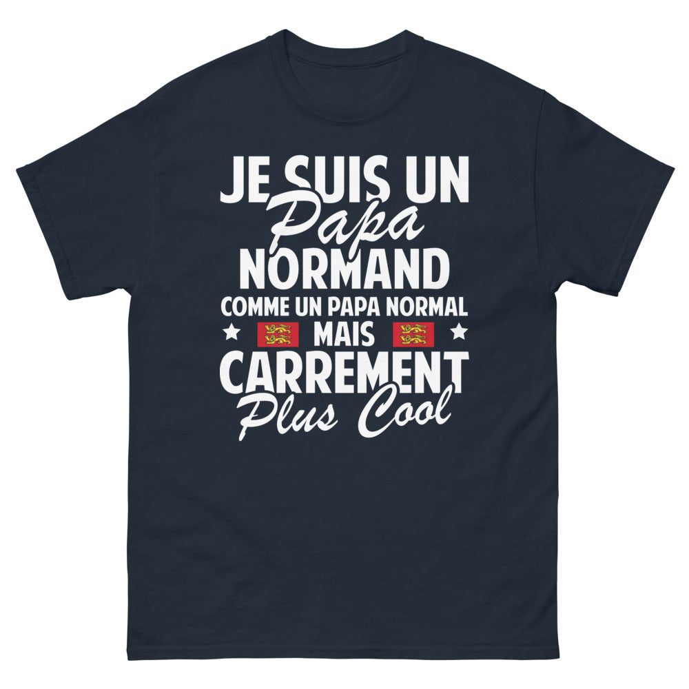 T-shirt Normandie marine - papa normand, fierté et humour