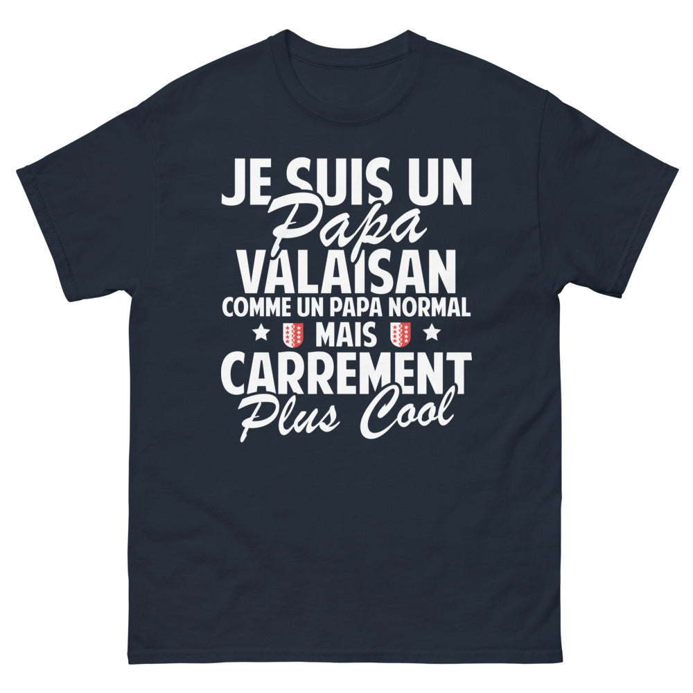 T-shirt Valais marine - Papa cool, plus que normal