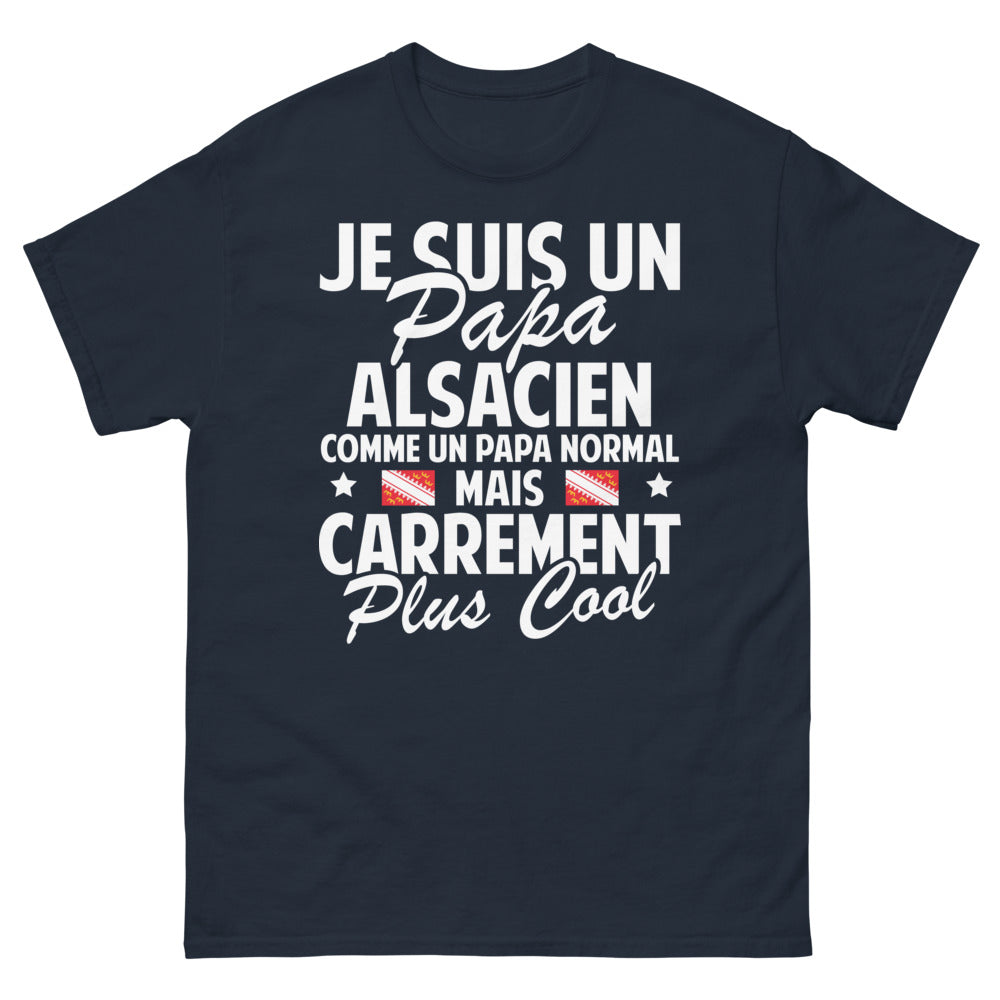 T-shirt Alsacien marine - papa alsacien plus cool