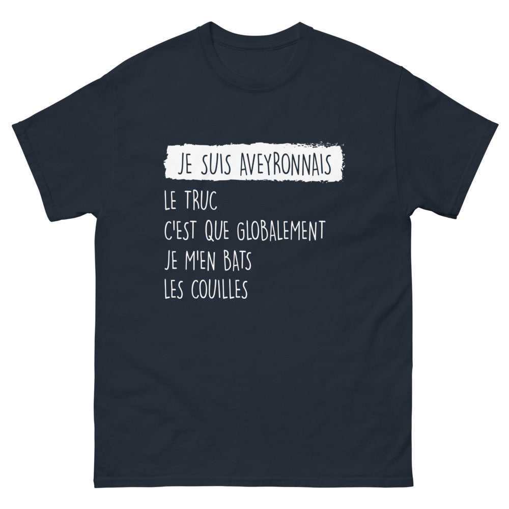 T-shirt Aveyronnais bleu marine - texte franc-parler