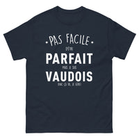 Thumbnail for T-shirt Vaudois marine - Pas facile d'être parfait