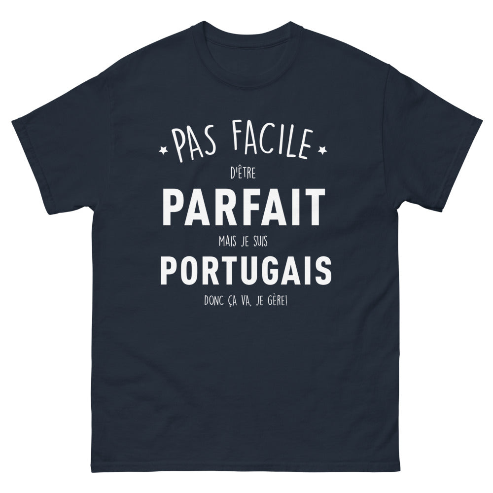 T-shirt portugais marine - pas facile d’être parfait