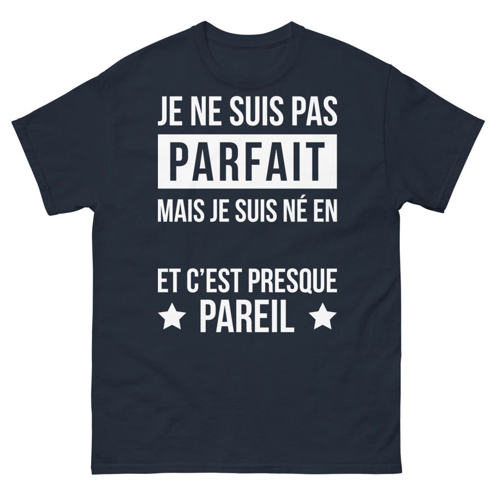 T-shirt Bretagne marine - Je ne suis pas parfait mais je suis né en Bretagne