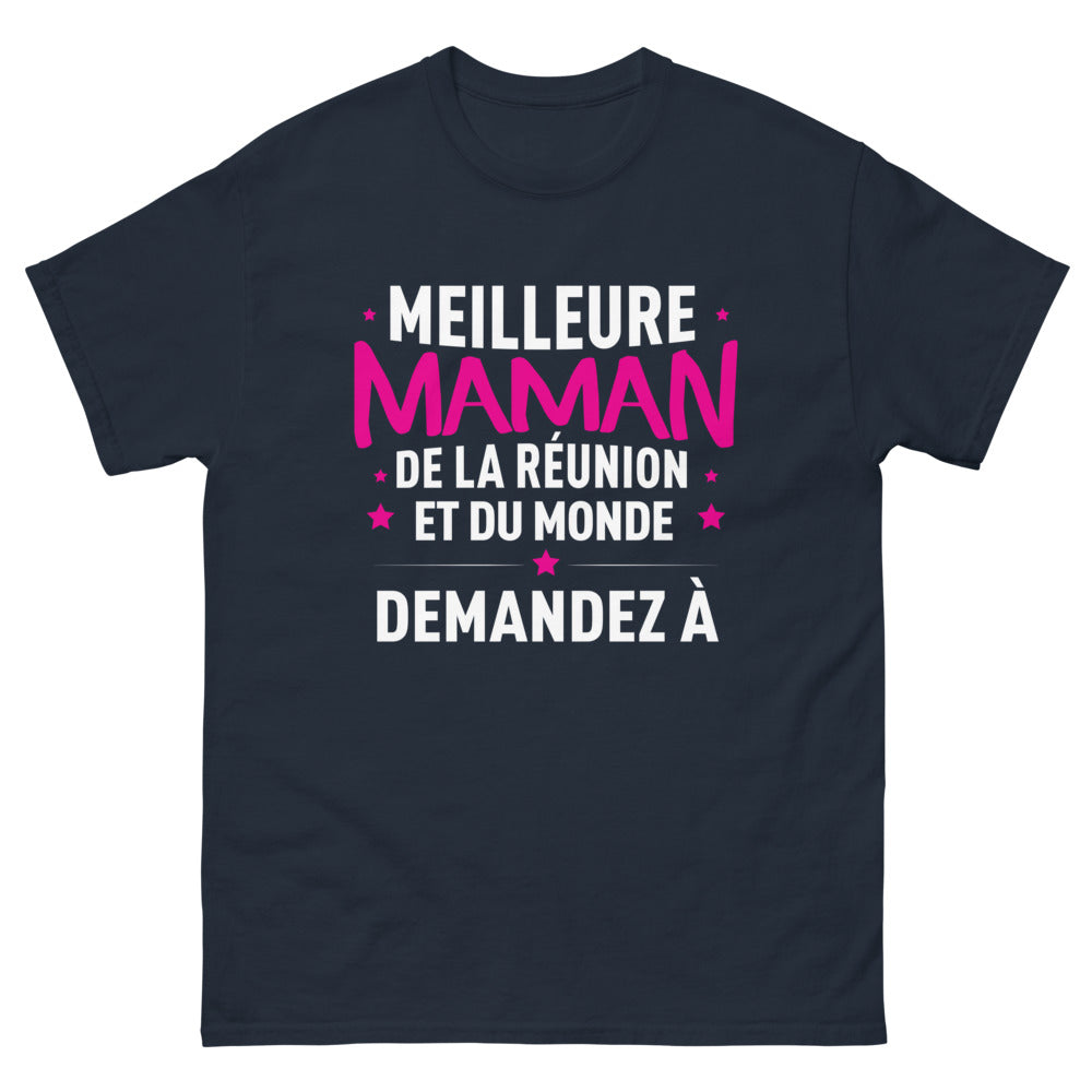 T-shirt maman réunionnaise marine - Meilleure maman de La Réunion