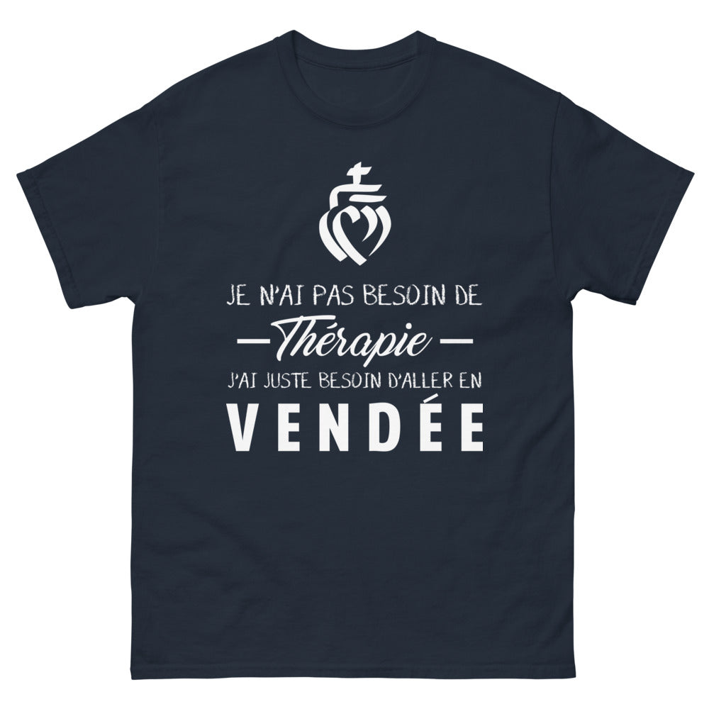 T-shirt Vendéen marine - pas besoin de thérapie