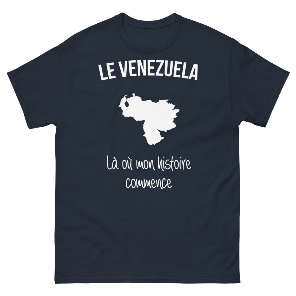T-shirt Venezuela marine - Le Venezuela, là où mon histoire commence