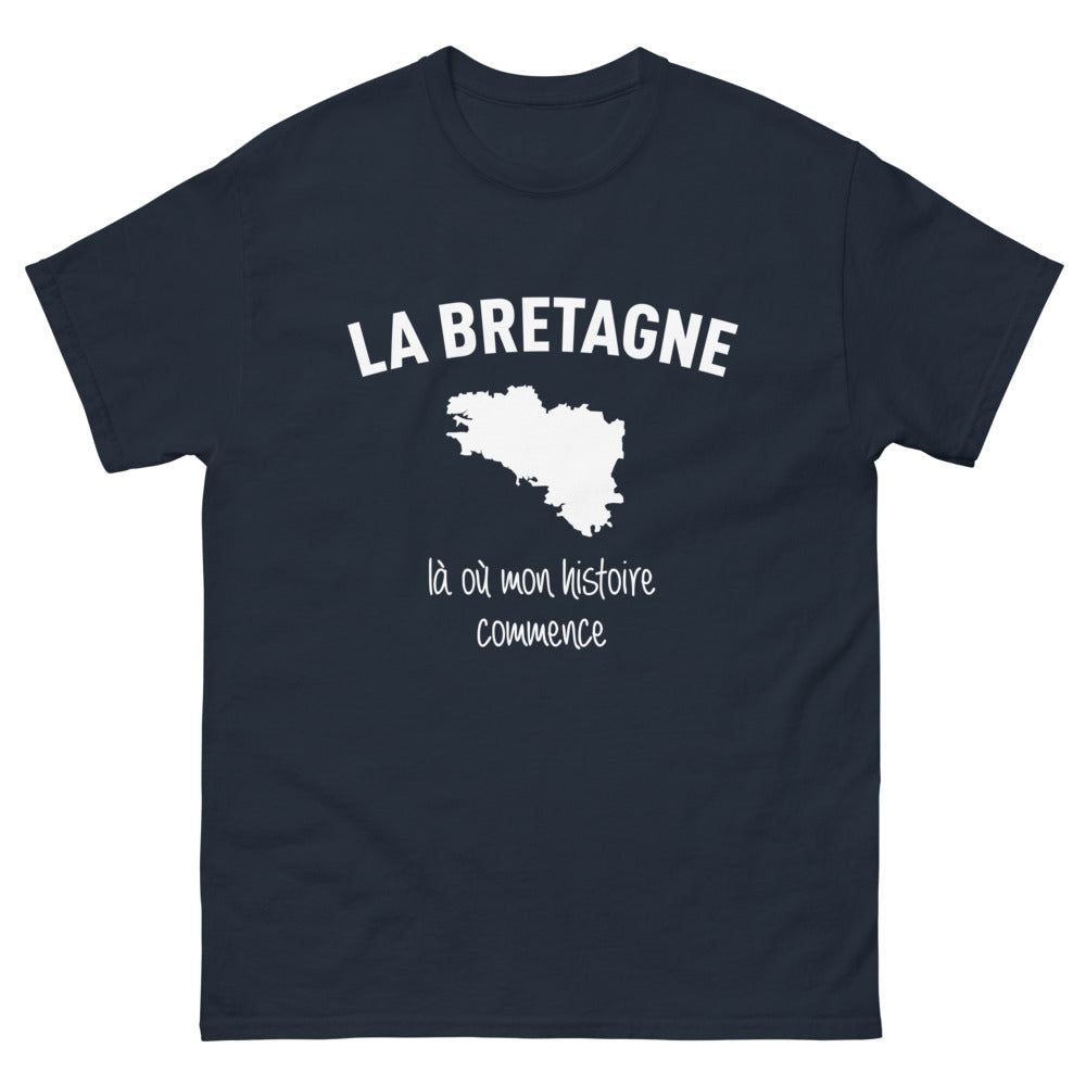 T-shirt Bretagne marine face - là où commence mon histoire