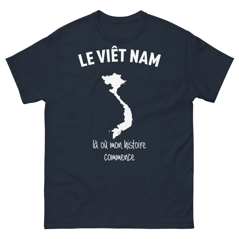T-shirt vietnamien marine - Le Vietnam, là où mon histoire commence