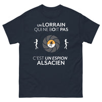 Thumbnail for T-shirt Lorraine marine face - Un Lorrain qui ne boit pas