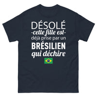 Thumbnail for T-shirt Brésil marine - Fille prise par un Brésilien