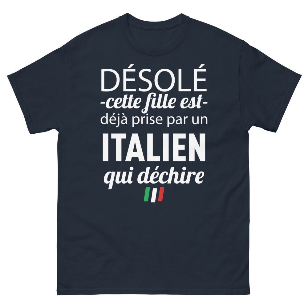 T-shirt Italien marine face - fierté italienne