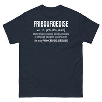 Thumbnail for T-shirt Fribourgeoise noir dos - punchline n'vo dou a zé