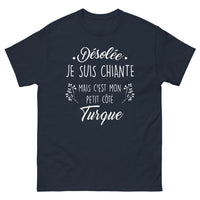 Thumbnail for T-shirt turque marine - désolée, petit côté turque