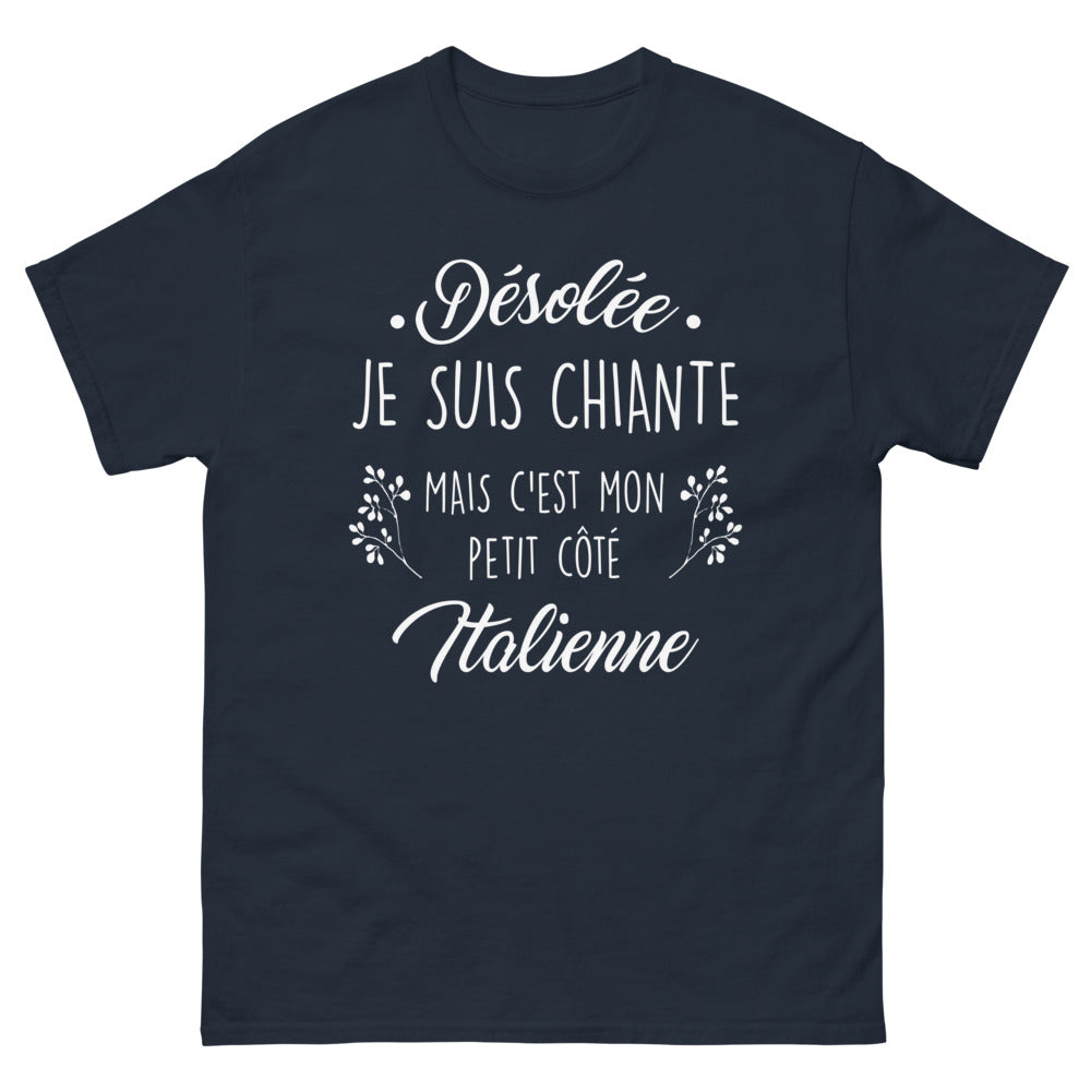 T-shirt Italienne marine - humour piquant