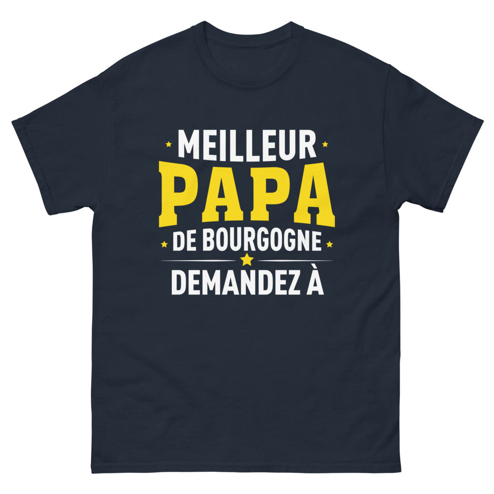 T-shirt Bourgogne marine - Meilleur Papa de Bourgogne