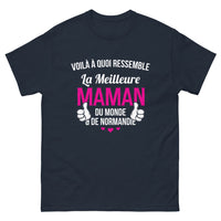 Thumbnail for T-shirt Normandie marine - Voilà à quoi ressemble la meilleure maman