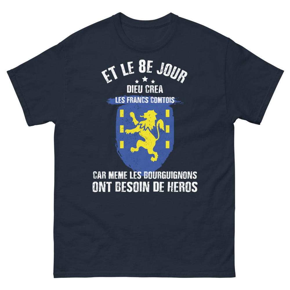 T-shirt Francs-Comtois marine - Et le 8e jour Dieu créa les Francs-Comtois