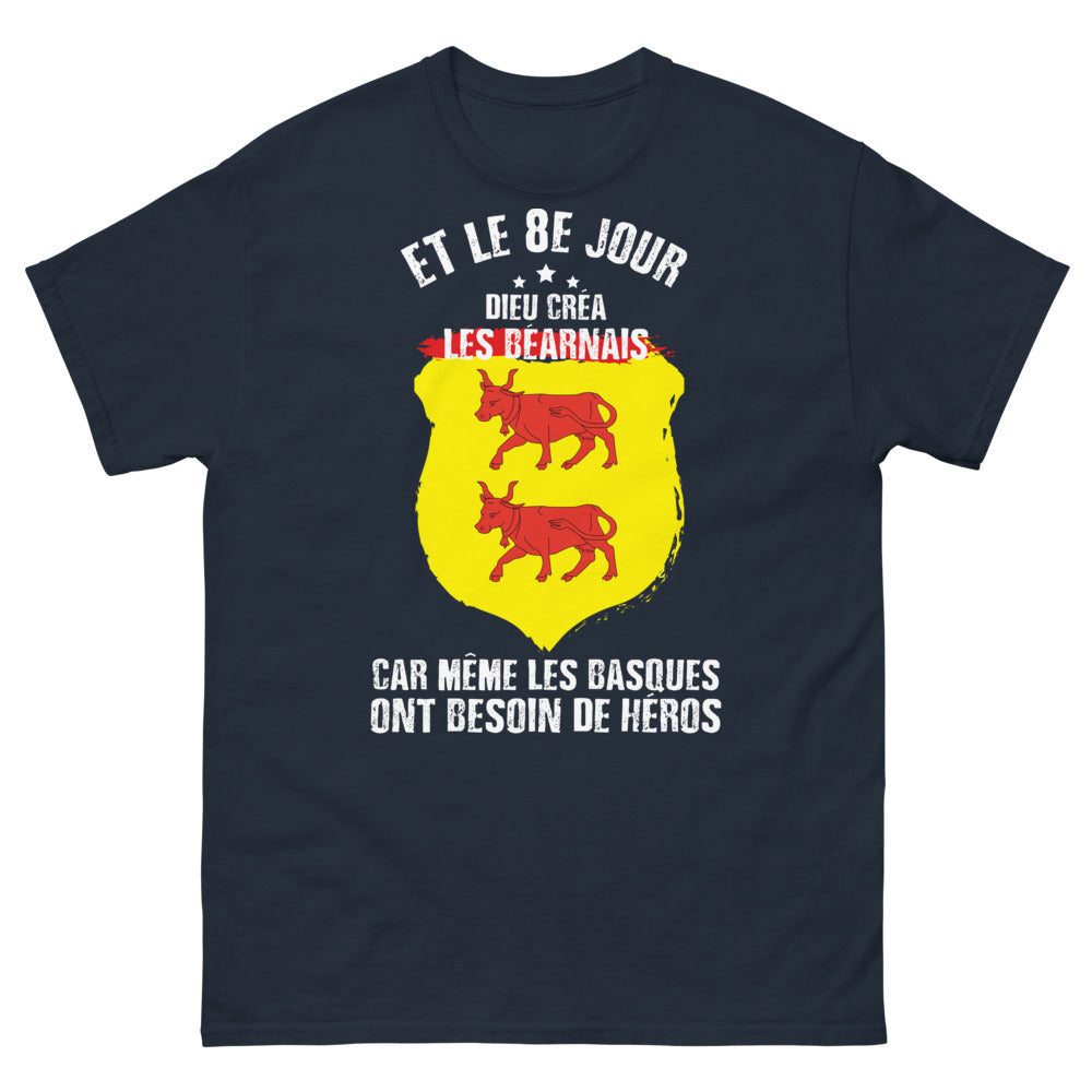 T-shirt Béarnais marine - Basques et Béarnais, humour et fierté