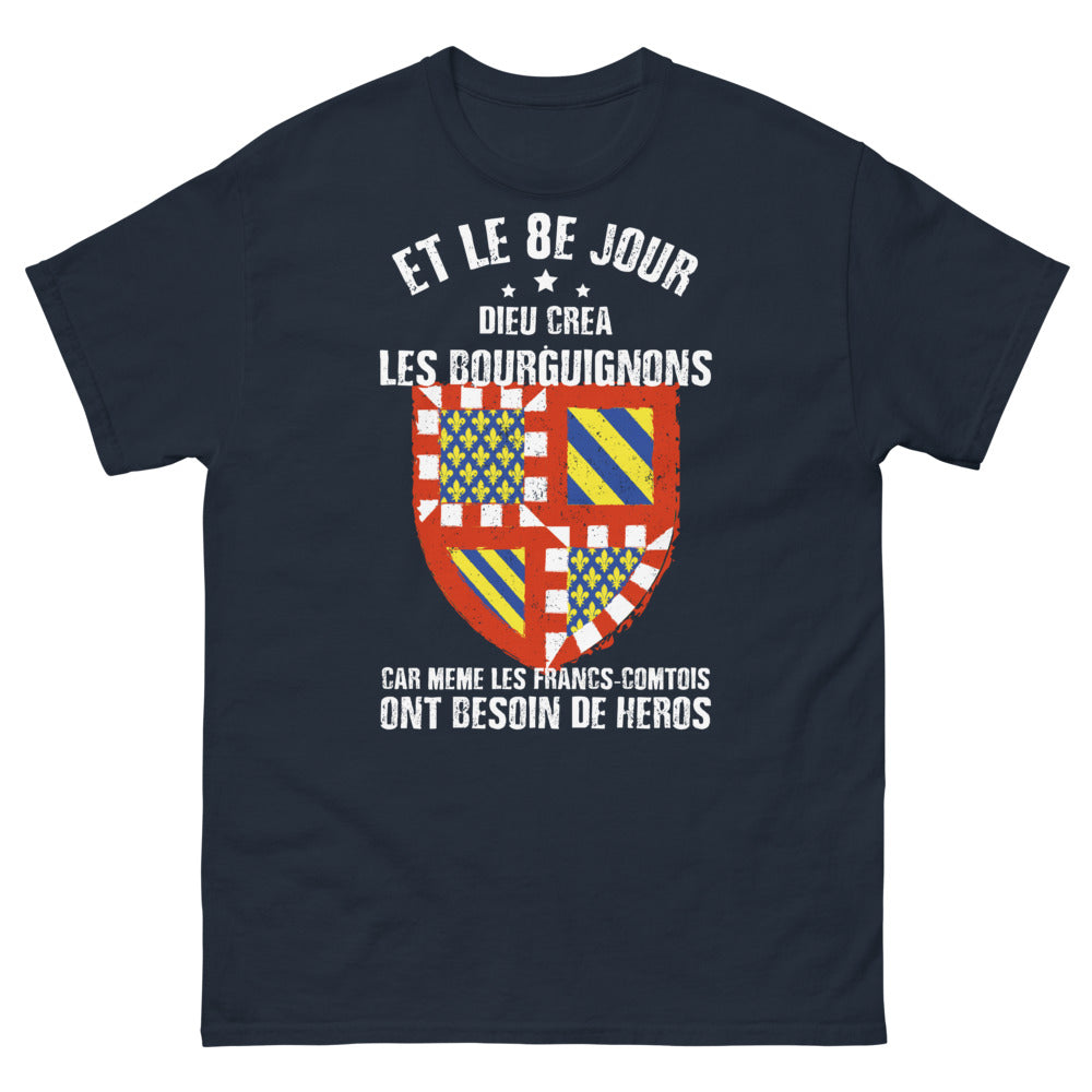 T-shirt Bourguignons marine - Et le 8e jour, Dieu créa les Bourguignons