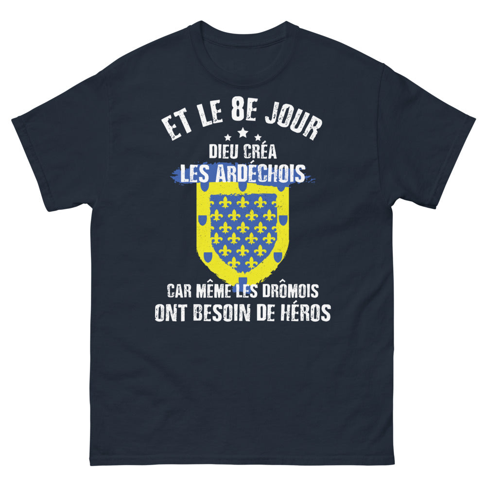 T-shirt Ardéchois marine - 8e jour: héros ardéchois