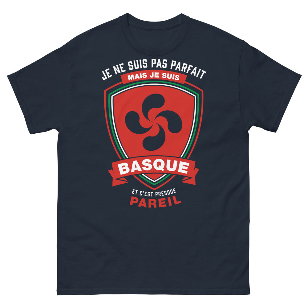 T-shirt Basque marine - Je ne suis pas parfait, mais je suis Basque
