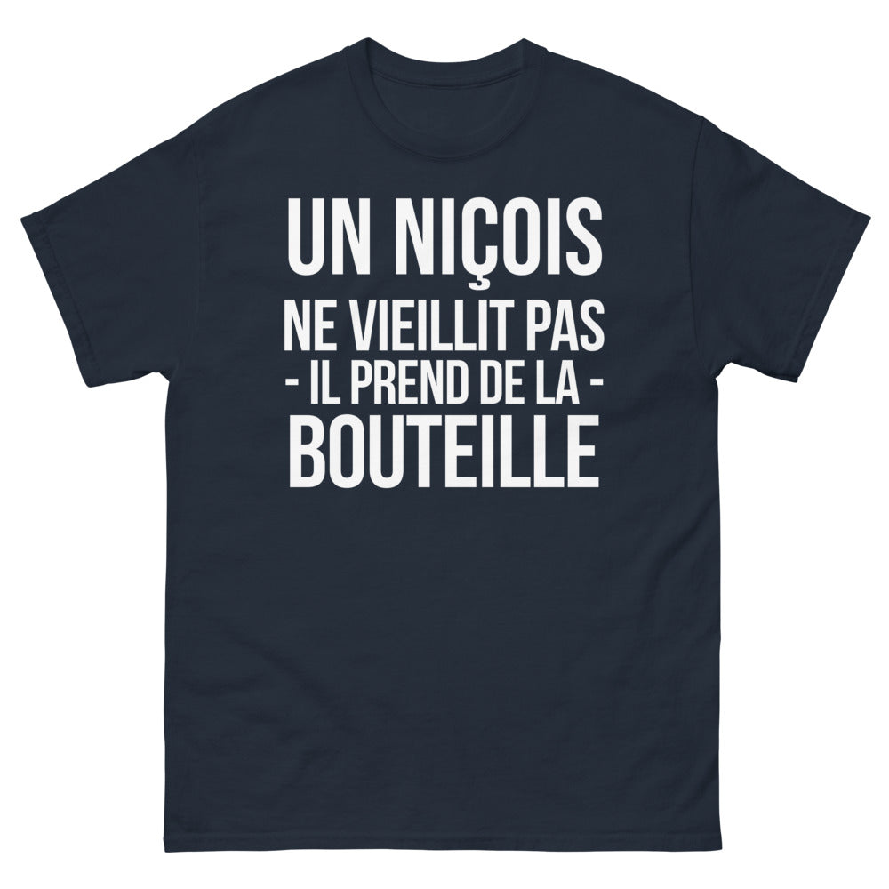 T-shirt Un Niçois Ne Vieillit Pas, Prend de la Bouteille