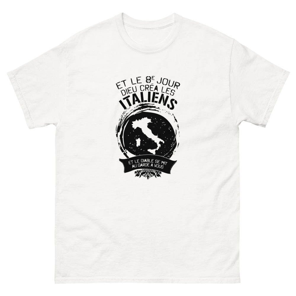 T-shirt Italie blanc - Et le 8e jour, Dieu créa les Italiens