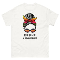 Thumbnail for T-shirt Réunion blanc - Belle, rebelle et fière d'être réunionnaise