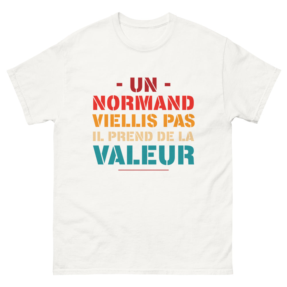 T-shirt Normandie blanc - Un Normand vieillit avec humour