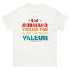 T-shirt Normandie blanc - Un Normand vieillit avec humour
