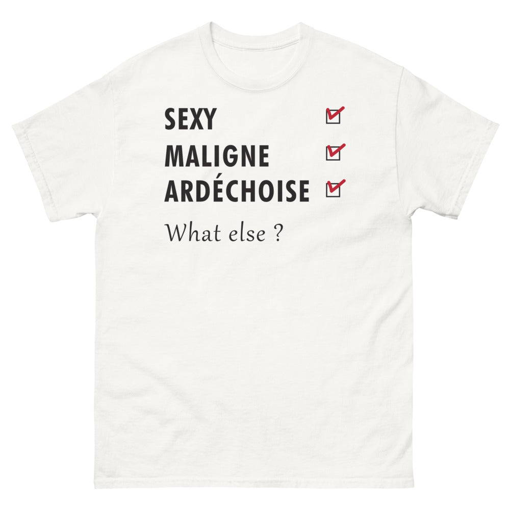 T-shirt Ardèche blanc - Sexy, maligne et Ardéchoise