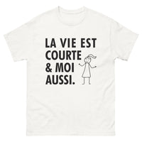 Thumbnail for T-shirt Petit(e)s blanc - La vie est courte et moi aussi