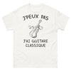 T-shirt guitare classique blanc - J'peux pas, j'ai guitare classique