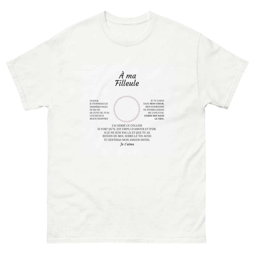 T-shirt Filleule blanc - Un message d'amour éternel