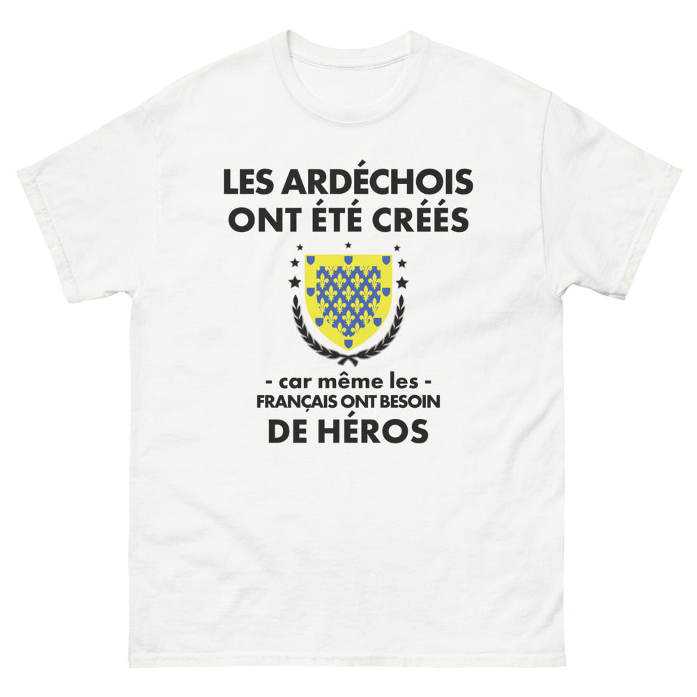 T-shirt Ardèche blanc - Des héros bien français