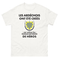 Thumbnail for T-shirt Ardèche blanc - Des héros bien français